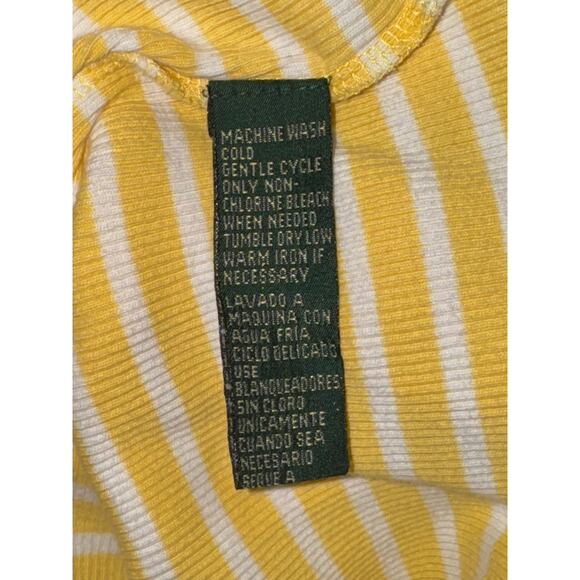 Vintage Ralph Lauren Green Label Boat Neck Blouse Women Medium Yellow Nautical - Picture 6 of 8